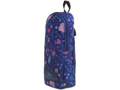 Estojo Escolar Princesas Azul Marinho com Zíper - Mixes Soft College Dermiwil