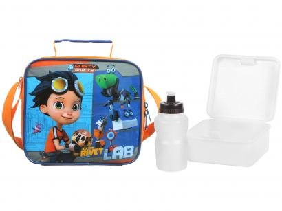 Lancheira Infantil Térmica Escolar Rusty Rivets - Azul e Laranja Dermiwil Soft