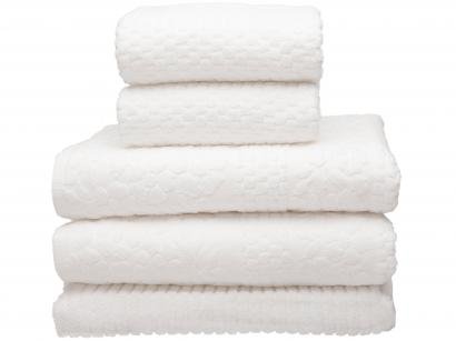 Jogo de Toalhas Buddemeyer Supreme Jacquard Veludo - 100% Algodão Branco 5 Peças