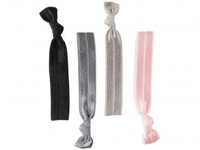 Elástico de Cabelo 4 Unidades Lanossi - Hair Ties Silver