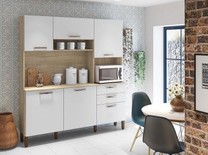 Cozinha Compacta Kits Paraná Ferrara - Nicho para Micro-ondas 6 Portas 2 Gavetas