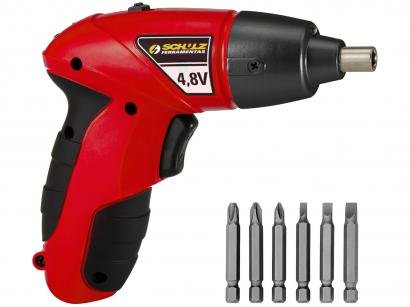 Parafusadeira Schulz a Bateria 4,8V 1/4" - Velocidade Variável 7 Peças 929.0208-0