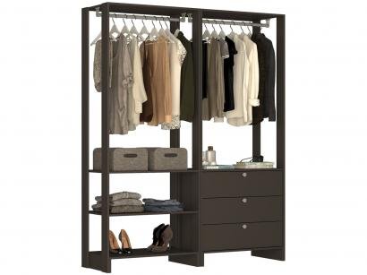 Closet Modulado 3 Prateleiras 3 Gavetas - Nova Mobile Yes EY101-102.058