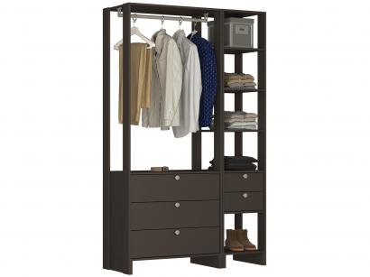 Closet Modulado 5 Prateleiras 5 Gavetas - Nova Mobile Yes EY102-106.058