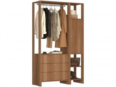 Closet Modulado 3 Prateleiras 1 Porta 3 Gavetas - Nova Mobile Yes EY102-107.057