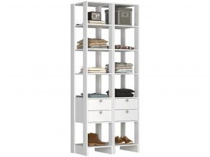 Closet Modulado 10 Prateleiras 4 Gavetas - Nova Mobile EY106-106.038