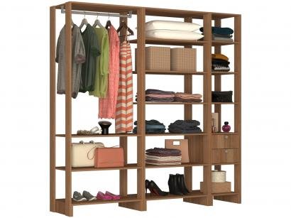 Closet Modulado 14 Prateleiras 2 Gavetas - Nova Mobile EY101-3-6.057