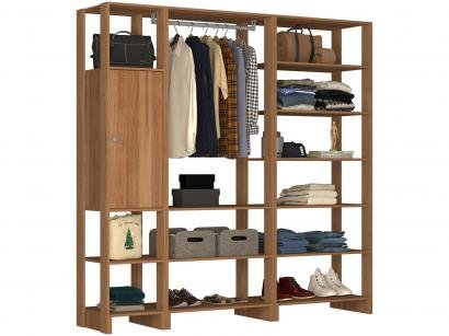 Closet Modulado 12 Prateleiras 1 Porta - Nova Mobile EY101-3-7.057