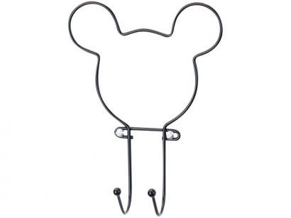 Cabideiro de Parede Preto 2 Ganchos Arthi Disney - Mickey Mouse