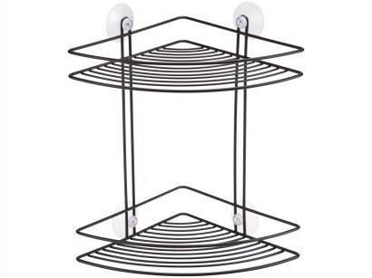 Suporte Cantoneira Dupla de Parede - com Ventosa Arthi Black 2523