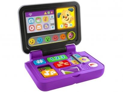 Brinquedo para Bebê Aprender e Brincar - Meu Primeiro Laptop Recursos Fisher-Price FXK24