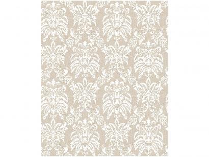 Adesivo Decorativo Bege Arabesco e Damask - Bobinex Uau! 45cmx200cm