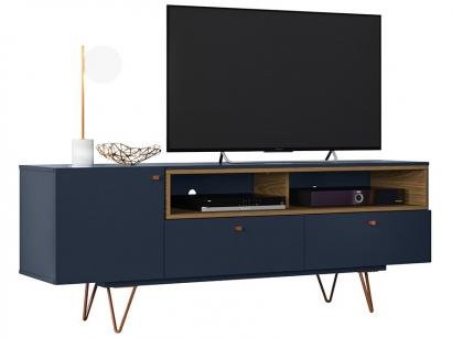 Rack para TV até 49" 1 Porta 2 Gavetas - Olivar Móveis Retrô Metal Alasca