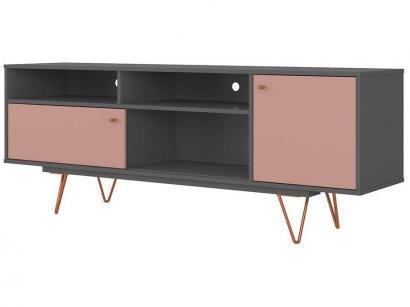 Rack para TV até 49" 2 Portas Olivar Móveis - Retrô Metal Paládio