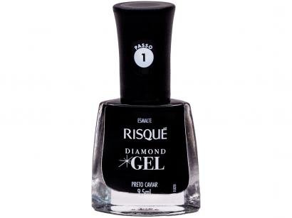 Esmalte Risqué Diamond Gel Preto Caviar - Cremoso Hipoalergênico 9,5ml