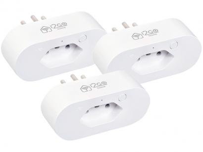 Kit Tomada Inteligente Wi-Fi 10A - 3 Unidades I2GO Smart Home