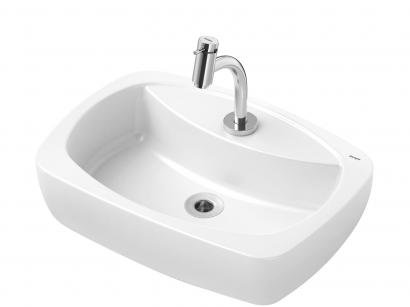 Cuba de Apoio Louça Sanitária Retangular 50x36cm - com Torneira Comum para Banheiro Thema Incepa