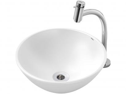 Cuba de Apoio Louça Sanitária Redonda 35x35cm - com Torneira Comum para Banheiro Loft Incepa
