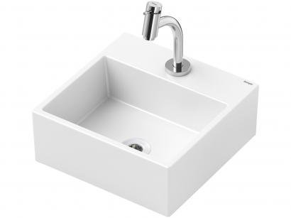 Cuba de Apoio Louça Sanitária Quadrada 35x35cm - com Torneira Comum para Banheiro Loft Incepa
