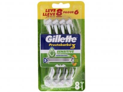 Aparelho de Barbear Gillette Prestobarba - 3 Sensitive 8 Unidades