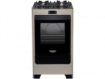 Fogão 4 Bocas Mesa de Vidro Dako Titanium - Acendimento Automático Supreme Timer Glass