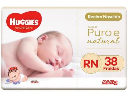 Fralda Huggies Premium Puro e Natural - Tam. RN 0 a 4kg 38 Unidades