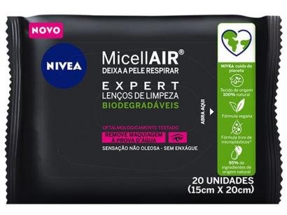 Lenço Demaquilante Micelar Nivea MicellAIR Expert - 20 Unidades