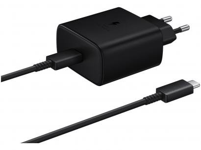 Carregador de Viagem Carga Rápida Entrada USB-C - com Cabo USB-C 1m Samsung EP-TA845XBPGBR Original