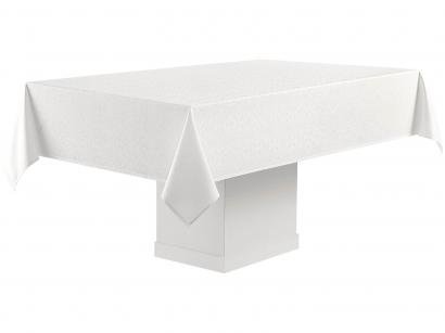 Toalha de Mesa Retangular Karsten Jacquard Branca - 160x220cm Sempre Limpa Faenza