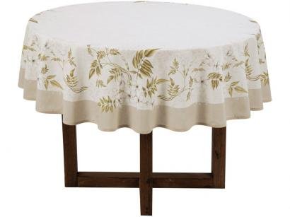 Toalha de Mesa Redonda Karsten Antiformiga Bege - 160cm Cada Dia Jasmim