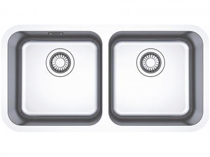 Cuba para Cozinha Franke Dupla Inox de Embutir - Retangular 77,5x40cm Prática Bell BCX 120-35
