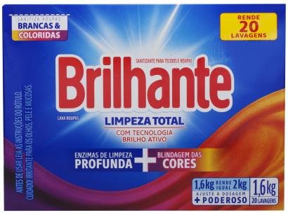Sabão em Pó Brilhante Limpeza Total - 1,6kg