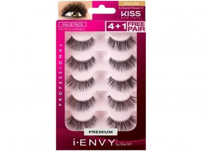 Cílios Postiços Naturais I-Envy by Kiss NY - Multi-pack 10 Au Naturale 5 Pares