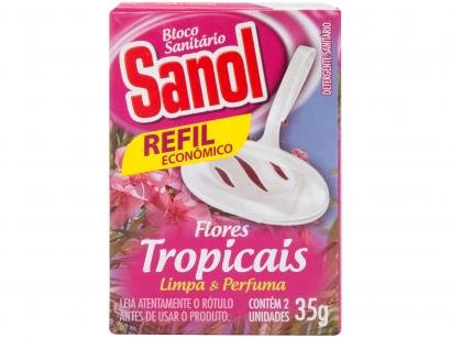Desodorizador Sanitário Bloco Sanol - Flores Tropicais Refil 35g