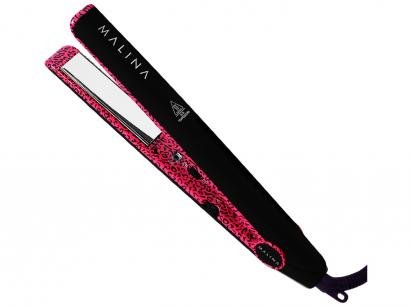 Chapinha/Prancha de Cabelo Malina Elite - Pink Leopard Infravermelho com Íons 235°C