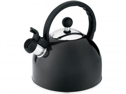 Chaleira Hércules Inox com Apito Preta 1750ml - CH25-PS