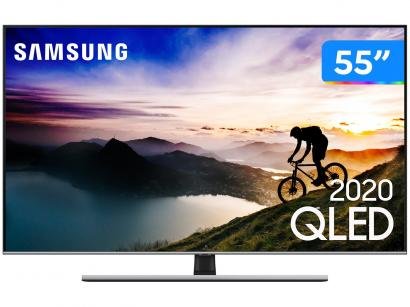 Smart TV 4K QLED 55" Samsung Q70TA Wi-Fi Bluetooth - Pontos Quânticos HDR Alexa Built In Modo Ambiente