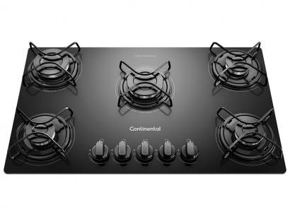 Cooktop 5 Bocas Continental a Gás GLP Preto - KC5GP