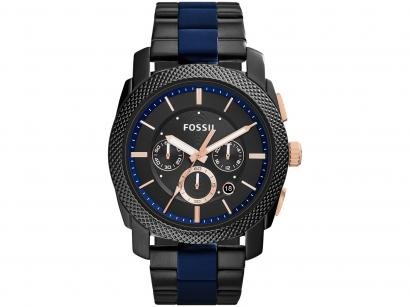 Relógio Masculino Fossil Analógico Machine - FS5164/1FN Preto