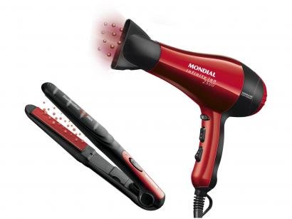 Kit Secador e Chapinha/Prancha de Cabelo Mondial - Beauty Infinity KT-94