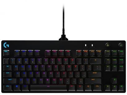 Teclado Mecânico Gamer RGB Logitech PRO USB - Preto