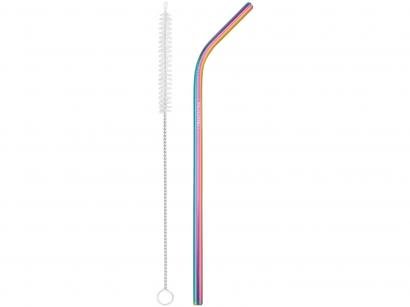 Canudo Reutilizável Inox Tramontina Bar - Furta-Cor com Escova 2 Peças