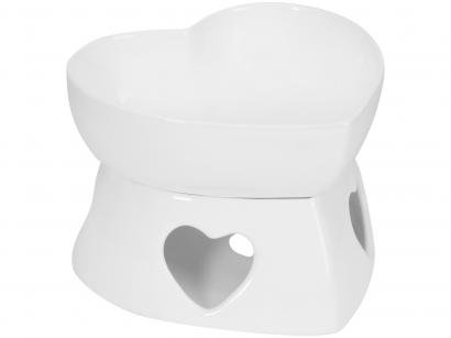 Aparelho de Fondue Cerâmica Scalla Branco - 2 Peças Funny Coração