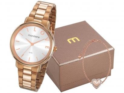 Relógio Feminino Mondaine Analógico - 53761LPMKRE2K1 Rosê Gold com Acessório