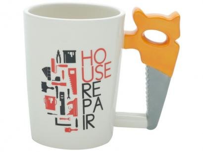 Caneca Chá e Café de Cerâmica Branca 380ml - Bon Gourmet House Repair