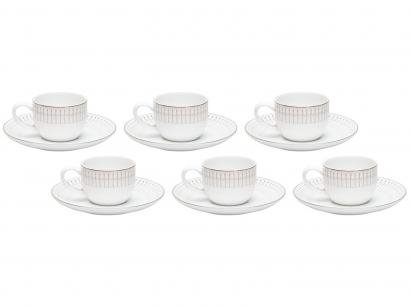 Jogo de Xícaras de Café Porcelana 90ml Wolff - Bone China Kiev 6 Peças