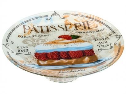 Prato para Bolo de Vidro Bon Gourmet Redondo - Patisserie 30cm