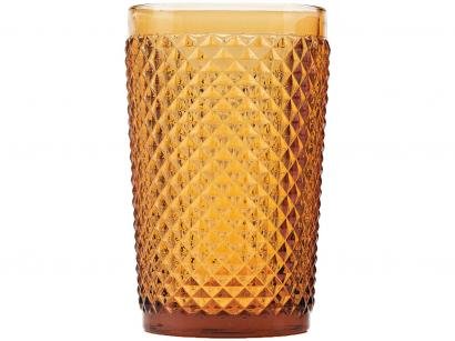 Jogo de Copos de Vidro Âmbar 355ml - 6 Peças Bon Gourmet Bico de Jaca