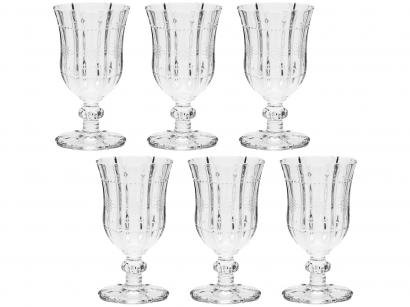 Jogo de Taças para Vinho de Vidro 260ml - 6 Peças Bon Gourmet Knot