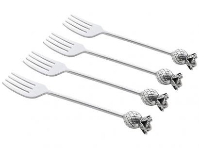 Garfo Sobremesa Bon Gourmet Zamac Abacaxi - 4 Peças